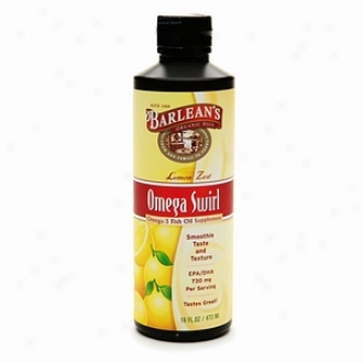 Barlean's Organic Oils Omega Swirl Omega-3 Fih Oil Supplement, Lemon Relish