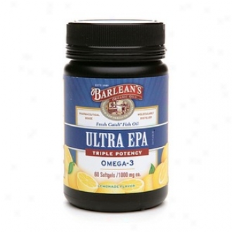 BarleanΫs Organic Oils Ultra Epa Triple Potency Omega-3, Softgels, Lemonade