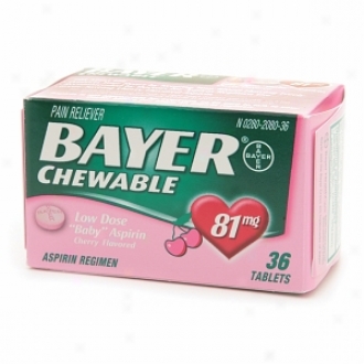 Bayer Low Dose  Baby  Aspirin Pain Reliever, 81mg, Chewable Tablets, Cherry