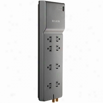 Belkin Home/office Surge Protector 8 Ou,t 1-in/2-out Phone/ethernet & Wheedle Protection