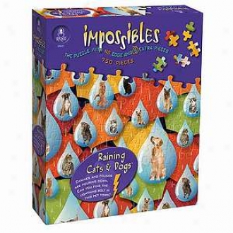 Bepuzzled Raining Cats And Dogs Impossibles Puzzle 750 Pc Ages 10+