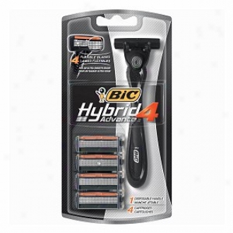 Bic Hybrd 4 Advance For Men,disposable 4-blade System