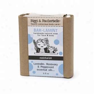 Biggs & Featherbelle Bar-lamint, Handmade Natural Rail Sowp For Face & Body, Moisturize:  Lavender, Rosemary & Peppermint