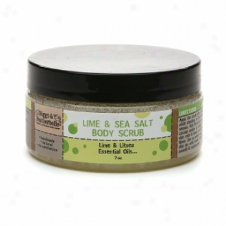 Biggs & Featherbelle Lime & Sea Salt Body Scrub, Lime & Litsea Essential Oils...