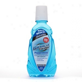 Binaca Everyday Mouthwash With Calcuim, Alcohol Free, Peppermint
