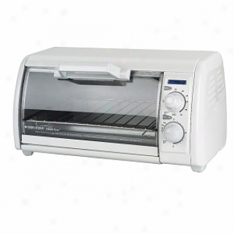 Black & Decker Toaster Oven, Bakes And Broils, 4 Slice, White