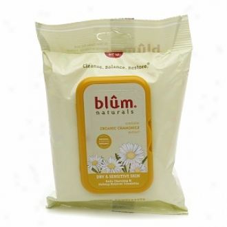 Blum Naturals Daily Dry & Sensitive Towelettes, Organic Chamomile