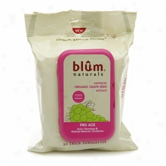 Blum Naturals Pro Age Daily Cleansing & Makeup Remover Towelettes