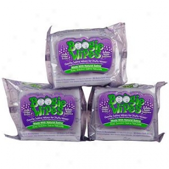 Boogie Wipes Gentle Saline Wipes For Stuffy Noses, G5eat Grape