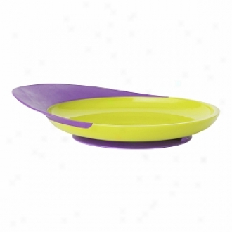 Boon Catch Pakte Toddler Plate With Spill Catcher, 9m+, Green/purple
