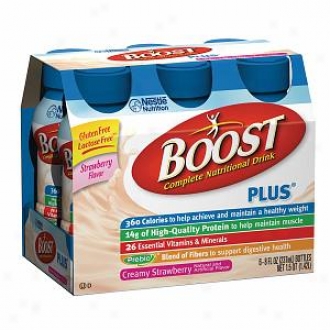 Boost Plus Complete Nutritional Drink, Bottles, Creamy Strawberry