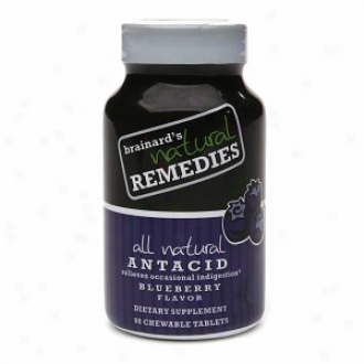 Braiard's Natural Remedies All Natural Antacid Chewable Tablets, Blueberry