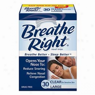 Breathe Right Nasal Strips, Large, Unobstructed