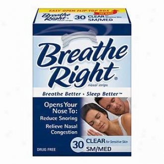 Breathe Right Nasal Strips, Small/mediym, Clear