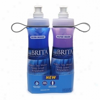 Brita Bottle Water Filtration System Two-pack, Violet & Dark Blue