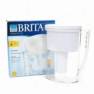 Brita Slim Water Filtration Pitcher, 5 X 8 Oz Glasses