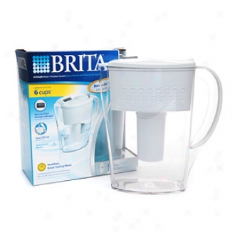 Brita Water Filtration Pitcher, Lively Space Saver, 6 X 8 Oz Glasses