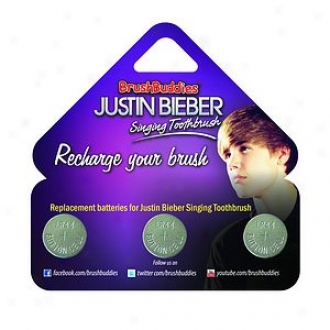 Brushbuddies Justin Beiber Singing Toothbrush Replacement Batteries