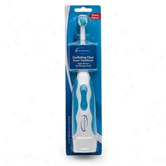 Brushpoitm Oscillating Clean Battery Toothbrush, Light Blue