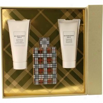 Burberry Brit Eau De Parfum Spray 3.3oz, Body Lotion 3.4oz, Body Wash 3.4oz