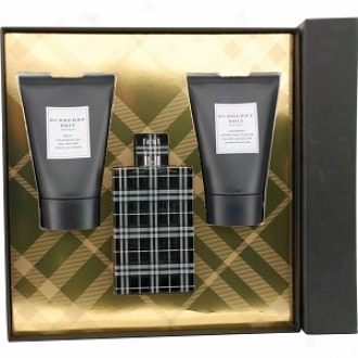 Burberry Brit Eau De Toilet  Spray 3.3 Oz, Aftershave Balm 3.3 Oz, Body Clensing Gel 3.3 Oz