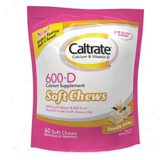 Calrrate Calcium & Vitamin D Supply, 600+d, Soft Chews, Vanilla Creme