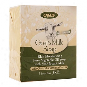 Canus Goat's Milk Natyrally Rich Moisturizing Soap, With Olive Oil And Wheat Protein