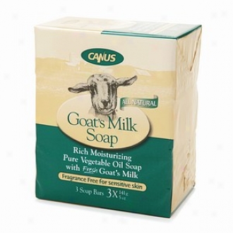 Canus Goat's Milk Rich Moisturizing Pure Vegetable Oil Soap, Fragrance Free