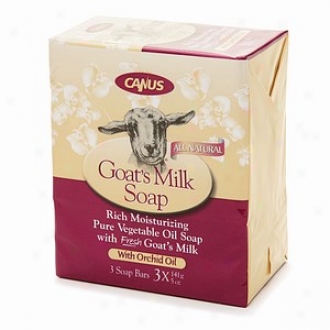 Canus Goat's Milk Rich Moisturizing Pyre Vegetable Oil Soap, With Orchid Oil