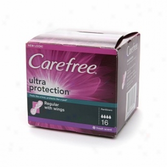 Carefree Ultra Protection Pantiliners, Fresh Scent, Regular With Wings
