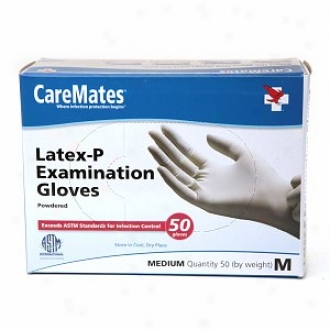 CarematesD isposable Medical Gloves - Powdered Latex, Medium