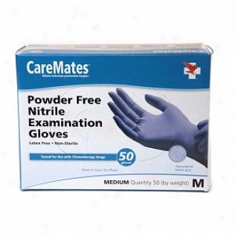 Caremates Nitrile Powder Free Gloves - Nitrile (latex Free), Medium