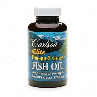 Carlson Elite Omega-3 Gems Fish Oil, Professional Strength, Softgels
