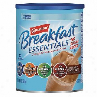 Carnation Breakfadt Essentials Compllete Nutritional Drink, No Sugar Added, Rich Milk Chocolate