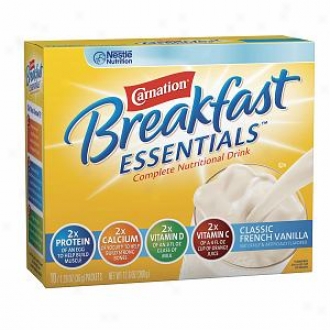 Carnatiom Breakfast Essentials Complete Nutritional Drink, Packets, Classic French Vanilla
