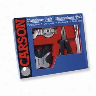 Carson Optical Outdoorpak Binocular, Flashlight, Compass And 9-1 Multi-tool Tz-401
