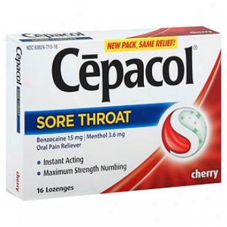 Cepacol Sore Throat Oral Pain Reliever Lozenges, Cherry
