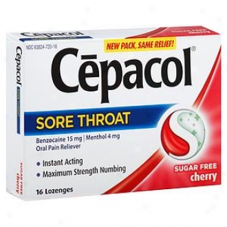 Cepacol Sugar Gratuitous Sore Throat Spoken Pain Reliever Lozenges, Cherry