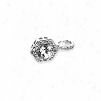 Chandi Court Sterling Silver Solitaire Styllee Pendant With Cz