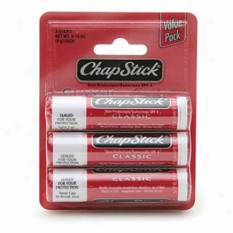 Chapstick Classic Lip Balm, Triple Pack, Spf 4, Strawberry