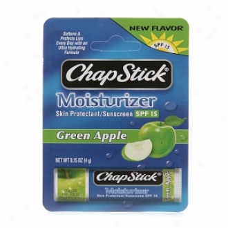 Chapstick Lip Moisturizer Skin Protectant Lip Balm, Spf 15, Green Apple