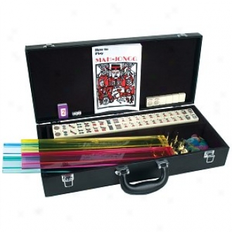 ChhW estern Mah Jong Set In Black Leatherette Case