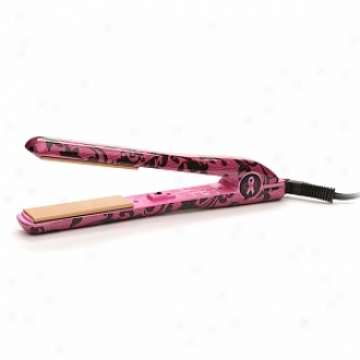 Chi Limited Edition Breast Cancer Awareness Ceramic Hairstyling Iron, 1 Inch Plates, Pink Lace