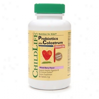 Childlife Probiotics Plhs Colostrum Chewable Tablets, Berry