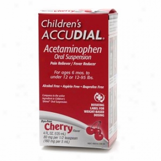 Children's Accudial Torment Reliever/fever Reducer Acetaminophen Oral Suspeension, Dye Free Chwrry