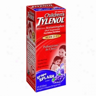 Children's Tylenol Fever Reducer & Pain Reliever, Ages 2-11, Grape Splash