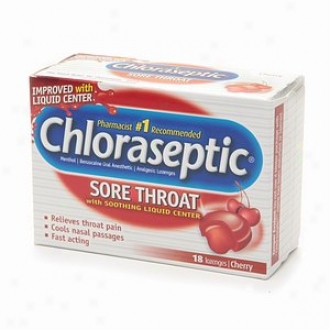 Chloraseptic Sore Throat Lozenges With Liquid Center, Cherry