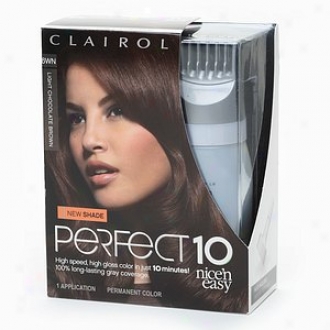 Clairol Nice 'n Quiet Perfect 10 Permanent Haircolor, Light Chocolate Brown Nonstop Chocolate 6wn