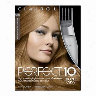 Clairol Delicate 'n Easy Perfect 10 Permanent Haircolor, Medium G0lden Neutral Blonde 8gn