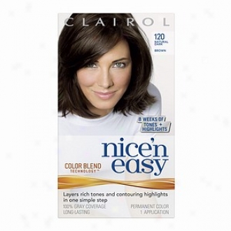 Clairol Nice 'n Easy With Cokor Blend Technology Permanent Color, Natural Dark Brown 120